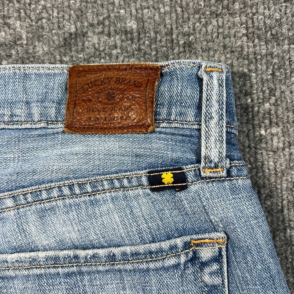 Lucky Brand Sienna Cigarette Straight Jeans Women 4/27 Blue Patchwork Distressed - Picture 15 of 15